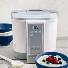 YOGURT MAKER EASY & NUTRITIOUS BREAKFAST CENTRAL WAFFLES & MORE CUISINART ELECTRIC YOGURT MAKER Simply mix ingredients for your favorite yogurt recipe with regular or soy milk, add them to the yogurt