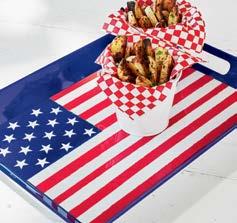 blue center stage for your Fourth-of-July celebration with durable, shatter-proof melamine dinnerware and plenty of extras.