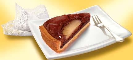 PEAR and CHOCOLATE TART Fragrant shortcrust pastry filled with chocolate cream, covered with