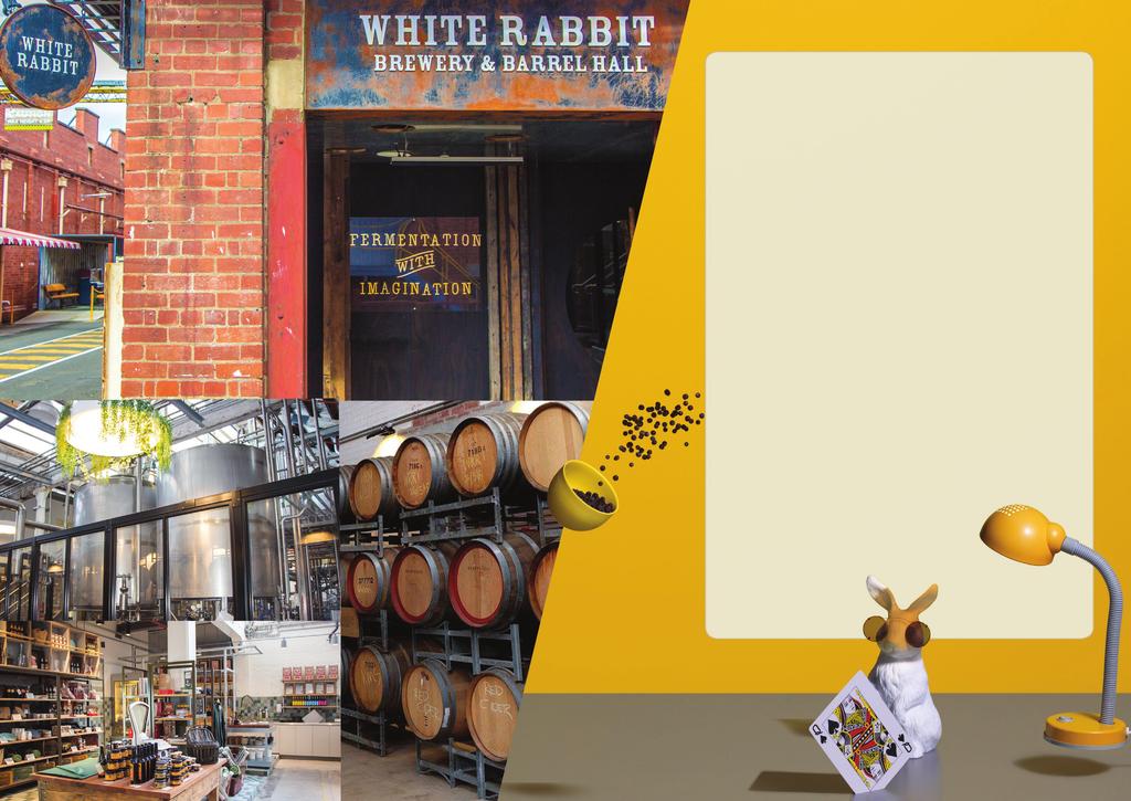 HELLO THERE... Nestled in the grounds of the Little Creatures Village in Geelong, White Rabbit Brewery & Barrel Hall is a space created for flavour exploration.