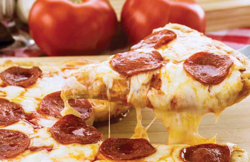 7301 SAUSAGE & MUSHROOM GOURMET PIZZA Pizza con salchicha y hongos Enjoy a great crust and a lightly seasoned