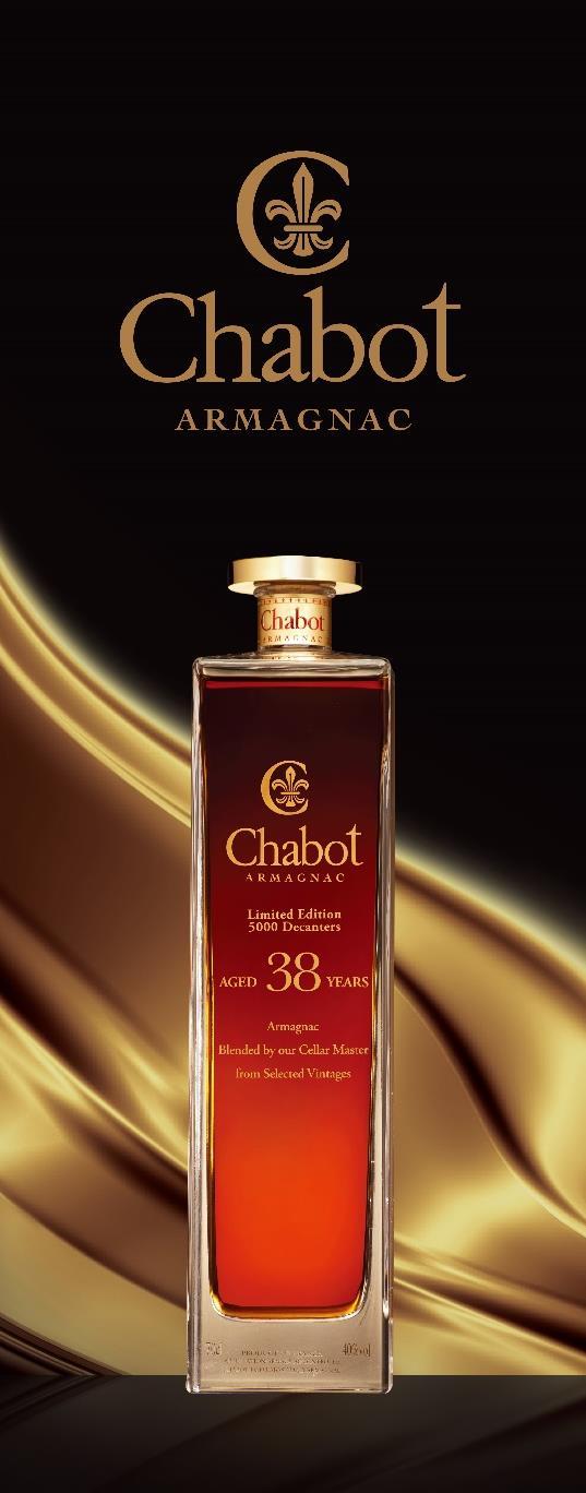 Product Range The Timeless Collection Chabot 38 Year Old 38+ 38yo Armagnac from 38yo to 48yo Age Certificate included Perfect balance between the aged oak and dried fruit aromas Age-statement line