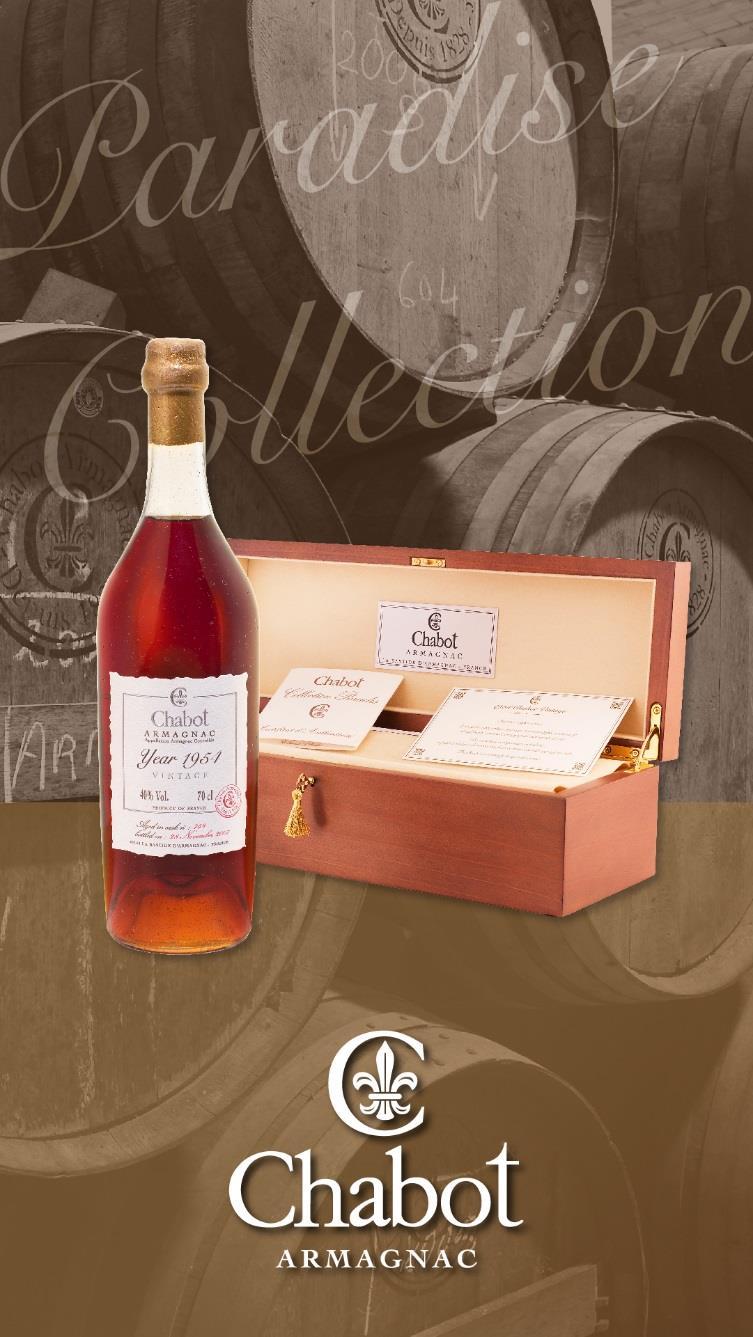 Product Range The Legacy Collection Chabot Vintage Aged in dusky Gascon black oak casks Specific to Armagnac and indicate exclusively the harvest year