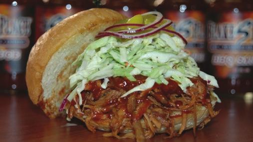 Try our three half sandwiches, smoked beef brisket, turkey and pork, on French rolls with pickles, onion and BBQ sauce. PULLED PORK PILE $9.