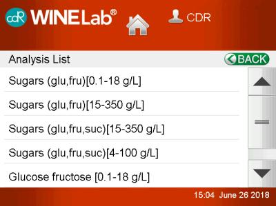 SUGAR CURVES on the CDR WineLab Sugars (glu, fru) [0.