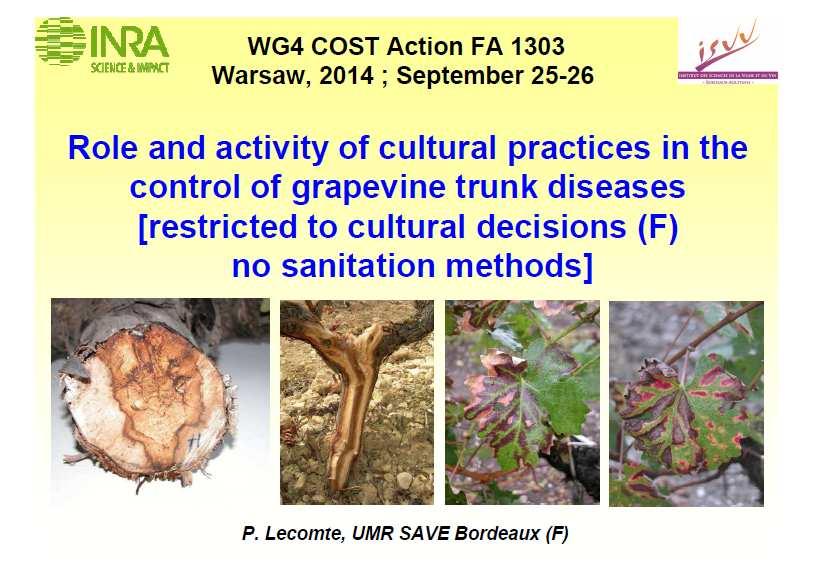 COST Action FA 1303, Influence of grapevine