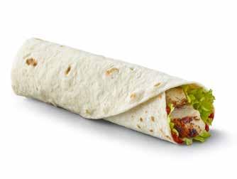 Main Menu Crispy Chicken Wrap Chicken Selects: EITHER: Chicken Breast Meat (57%), Water, WHEAT Flour, Vegetable Oils (Sunflower, Rapeseed), Starch, Yeast Extract, Modified Starch, Salt, Spices