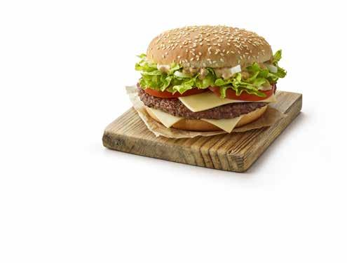 Promotional Big Tasty with Bacon Beef Patty: 100% Pure Beef. A little salt and pepper is added to season after cooking.
