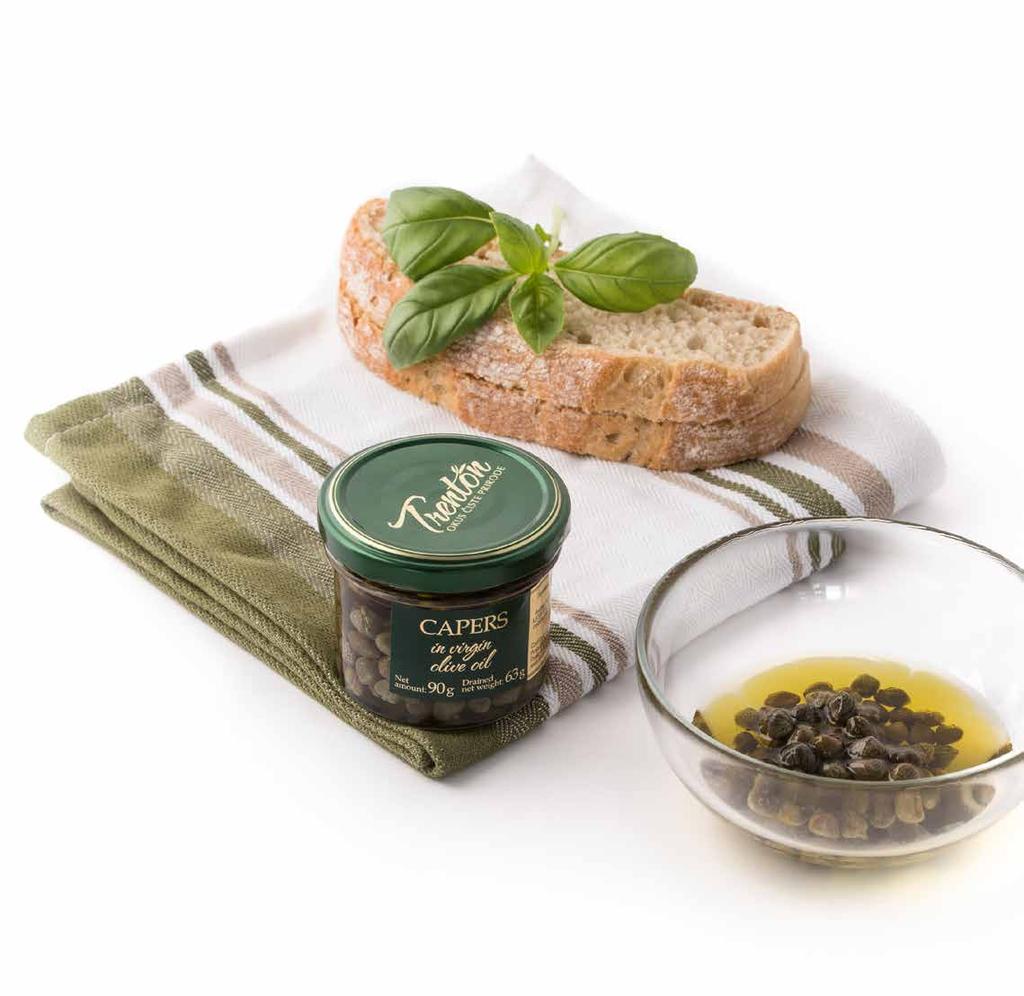 Capers In Virgin Olive Oil Capers in virgin olive oil olive oil gives a specific taste to the capers, making this product a ready spice for