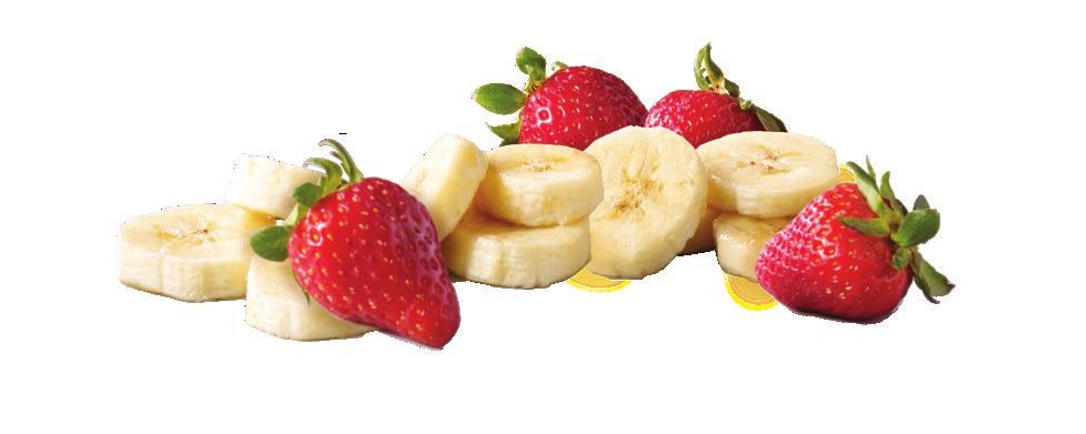 Take A Break Blends BANANA BERRY TREAT Strawberries, Bananas, Pear Juice Blend, Raspberries, Protein Blend, Raw Cane Sugar, Stevia Plant-Based Sweetener BANANA BOAT Bananas, Vanilla Frozen Yogurt,