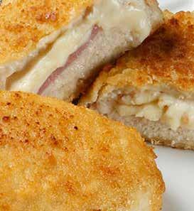 Place in FlavorChef Cooker and grill on HI for approximately 10 minutes, until golden brown. Chicken Cordon Bleu 4 boneless skinless chicken breasts 1/2 lb (226.