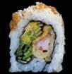 ..52 Salmon, cucumber, spicy mayo, green onion & avocado, wrapped with strips of inari tempura & seared
