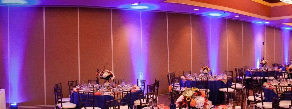 10 ROOM ENHANCEMENTS SPECIALTY LINENS & CHIAVARI CHAIRS Specialty linens, as shown in the Almansor Ballroom to the right, use special material linens & overlays to create a more elegant and whimsical