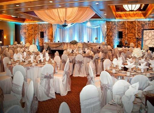 The Ballroom may be utilized as a smaller space or combined for a large event.