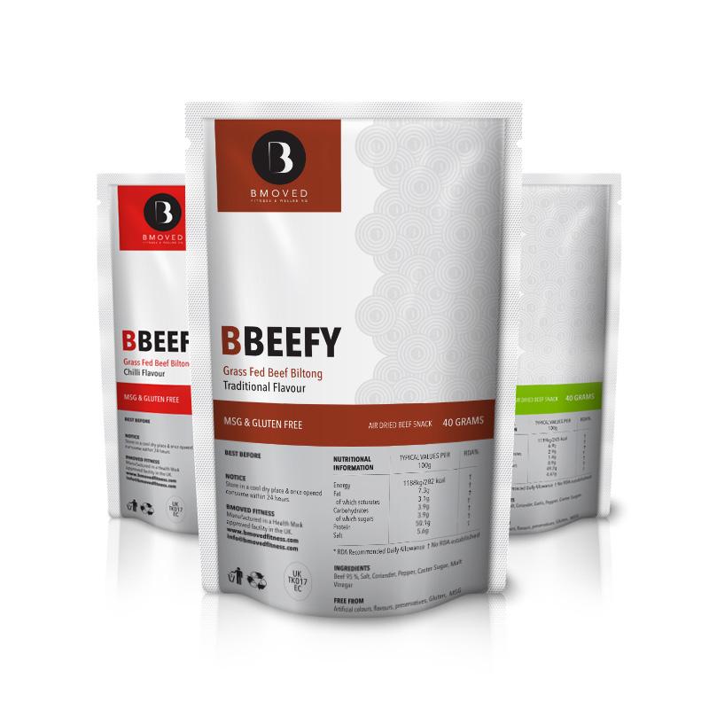 BBEEFY Made with 100% Prime British Silverside beef 40 gram PACK SIZE: 20 80.00 500 gram PACK SIZE: 1 45.00 1kg PACK SIZE: 1 90.00 Air dried beef snack made with no gluten and MSG FREE.