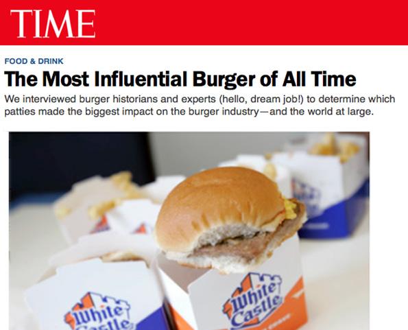 In 2014 our burger was recognized in Time magazine as the most influential burger