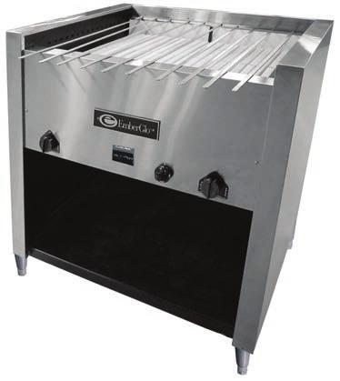 The quality stainless steel skewers, included with the broiler, can accommodate large pieces of meat such as beef, chicken, lamb, pork, seafood or
