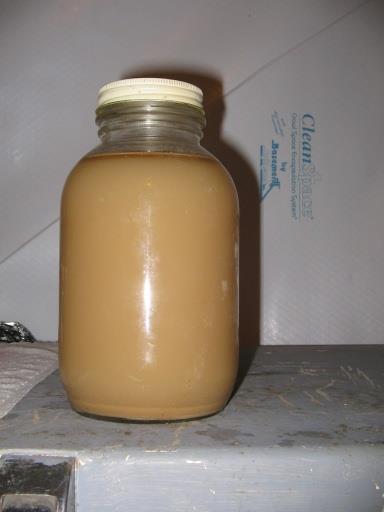 yeast/trub mix into the large jar.