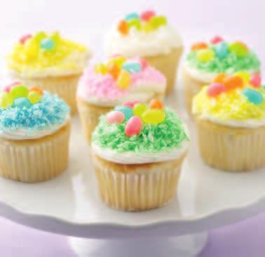 Easter Basket Cupcakes Tint coconut with your choice of food colorings. Tinting the coconut: Place the coconut in a plastic bag. Add desired food coloring.