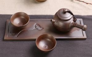 pitcher: 150ml cup: 41ml 西施竹盒茶具 6 件套 Cai Kiln Iron Glaze