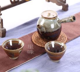 Japanese Oval Kyusu Clay Teaware set (Leopart)