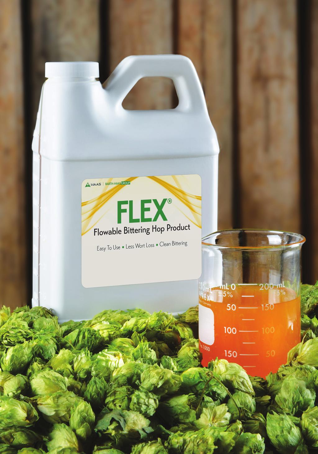 USE OF FLEX Designed for bittering, FLEX should be dosed into the brewkettle near the beginning of boil, much as is done with whole hops and hop pellets.