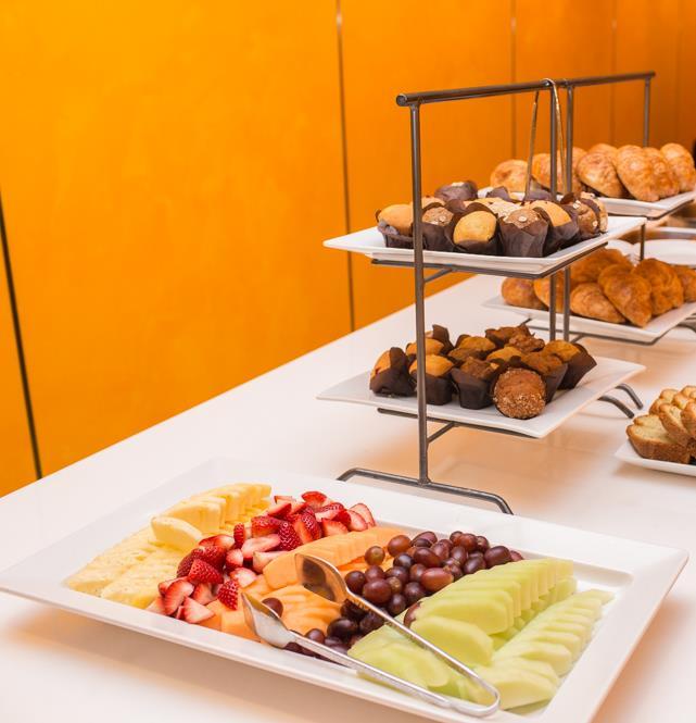 breakfast CONFERENCE BREAKFAST Selection of Mini Breakfast Pastries and Mini Bagels, Cream Cheese, Butter & Preserves Fresh Fruit Platter, Freshly Squeezed Orange Juice HEALTHY BREAKFAST Mini Whole