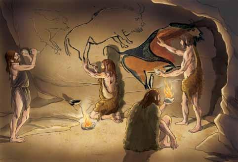 LEARN MORE 7 Prehistoric painting 40,000 years ago, people began to paint animals on the walls and ceilings of their caves. 1.