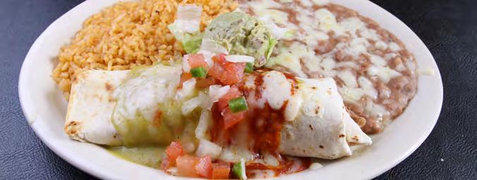 Burritos Serves: 6 Serving Size: 2 burritos 1 pound 90% lean ground beef 1 medium green pepper*, chopped (~1/2 cup) 1 small onion*, chopped (~1/4 cup) 1 cup water ½ cup tomato sauce ½ teaspoon chili