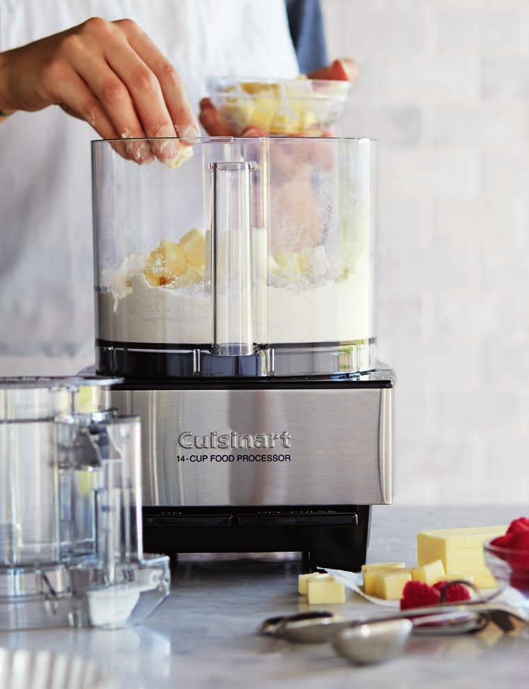 SUMMER STARTS WITH CUISINART DISCOVER SMART AND STYLISH KITCHEN ESSENTIALS 14-Cup Food Processor Slice, shred, chop, mix, and even knead dough for homemade bread the powerful motor and large bowl