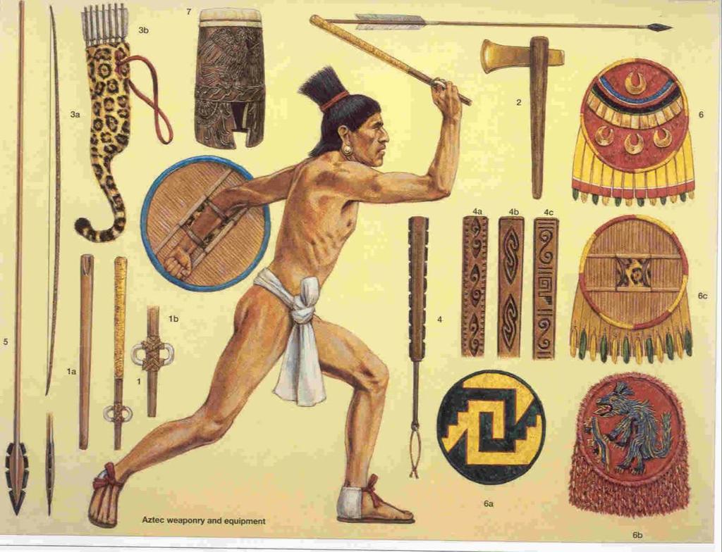 Weapons used by Aztec warriors The Atlatls: a spear throwing device long bows and arrows axes