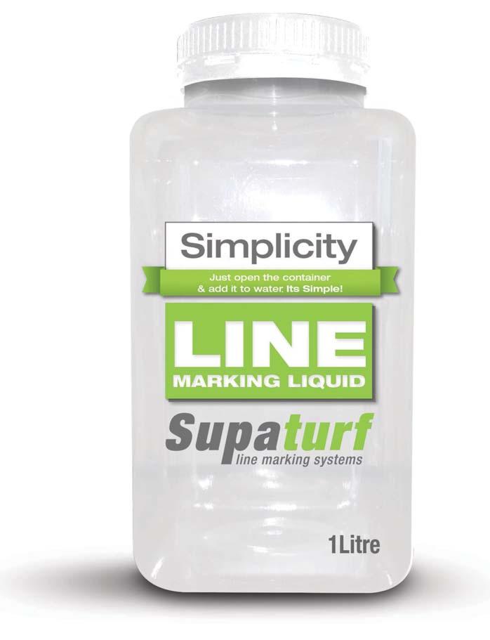 Simplicity Line Marking Liquid Simplicity Line Marking Liquid ^ Available in a box of 6 x 1 litre containers Simplicity is a simple, fast and cost-effective alternative to regular Line Marking Liquid.