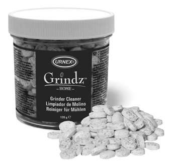 Automatic Cleaning A thorough, fast, and easy cleaning can be accomplished using Grindz grinder cleaner.