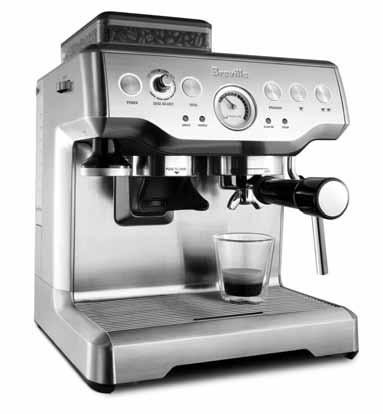 KNOW YOUR BREVILLE PROFESSIONAL 800 COLLECTION Fresca Espresso Machina (continued) ADDITIONAL FEATURES 15 bar pump Italian-designed and made Accurate temperature control Breville digital technology