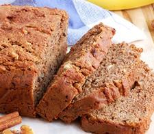 Banana Nut Bread 2 cups flour 3 tsp baking powder 1 tsp salt 1 cup sugar 2 tsp cinnamon 3 large bananas mashed 1/3 cup oil 1 cup chopped walnuts 1 cup Silk milk In a mixing bowl mix all ingredients