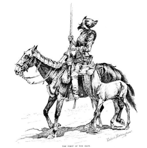 As well, the Spanish were such well-trained riders that they could hold the reins with one hand