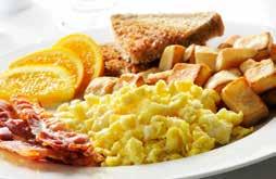 99 per guest Deep Dish French Toast French Toast Casserole with Vanilla Glaze Scrambled Eggs with Cheddar Cheese Applewood Smoked Bacon or Sausage Links Fresh