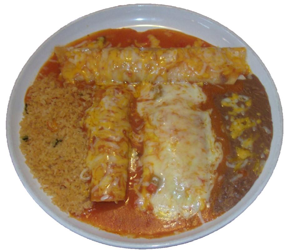 Ixtapa Burrito Flour tortilla filled with meat, rice & beans, topped with sauce, cheese, guacamole, sour cream, tomatoes & onions. 13.29 Extra rice and beans on the side add 1.50 43. Chimichanga 11.