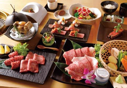 In this course, you will have the chance to try seasonal appetizers, wagyu sushi, thick cut and thinly sliced wagyu tongue, wagyu striploin yaki-shabu, wagyu Chateaubriand with Foie