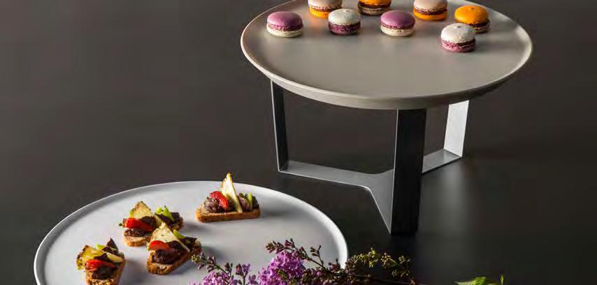 75 cm Item # SM279 collection of melamine platters and riser kits from Rosseto.
