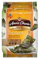 ANNIE CHUN'S roasted seaweed snacks.35oz Reg. $1.