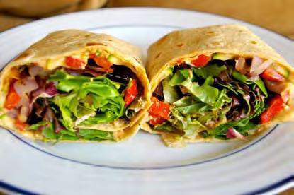Rainbow Veggie Wrap This is a great snack to make ahead of time. Try making 3-4 wraps (using all the hummus and all the veggies) at a time and wrapping up the extras for work.