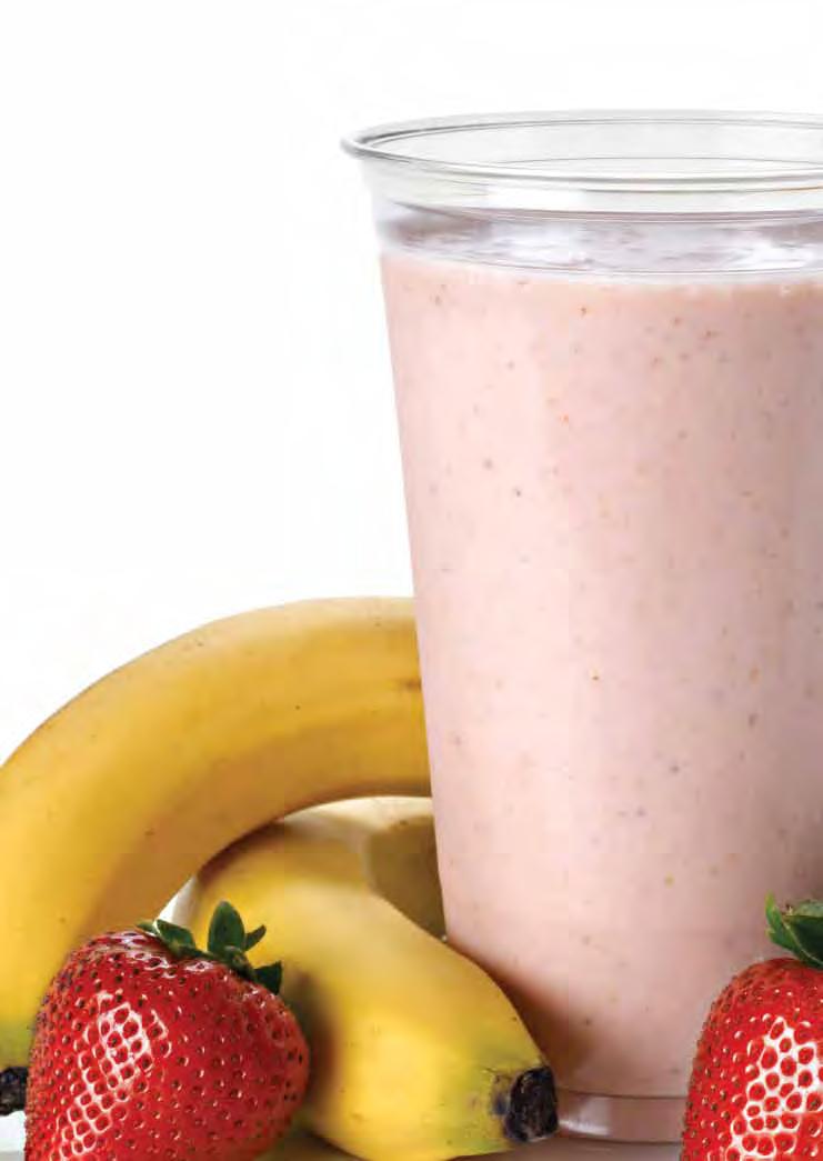 Banana Strawberry Smoothie Number of servings: 2 1 cup low-fat milk 1 cup fresh or frozen strawberries, mashed 1 ripe banana, mashed 1.