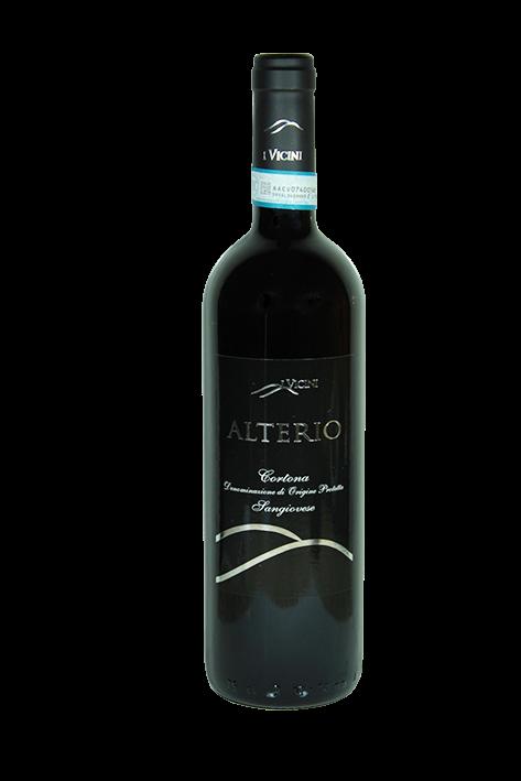 Alterio Sangiovese Cortona DOP With its bright ruby-red color, it has an open and intense nose, presenting flowery components of pansy and peony that enrich its fruity flavor, which, among others, is