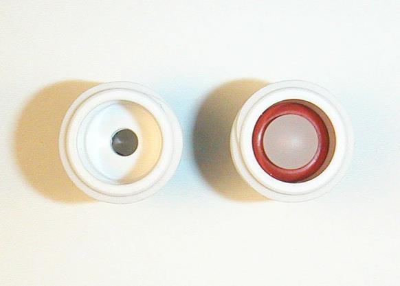 Simply install the o-ring on each fitting and place ONE ball inside. With an o-ring in each end, it will not matter which end faces up when in use.