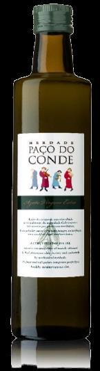 HERDADE PAÇO DO CONDE EXTRA VIRGEN OLIVE OIL 500 ML Region Alentejo Varieties Cobrançosa, Picula, Arbequina Tasting Notes Intense fruity of green olive, very complex aroma with notes of almond, apple