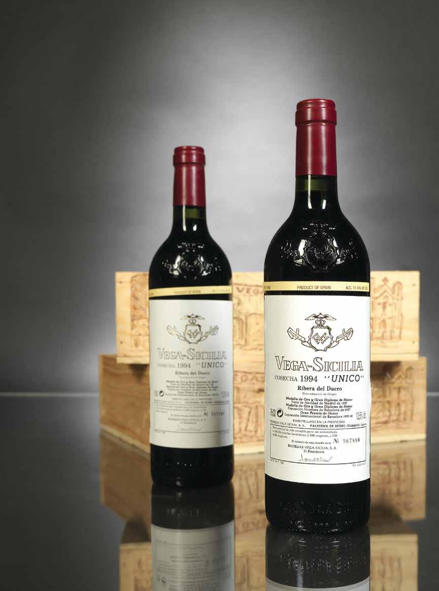 Vega Sicilia Único 1994 Ribera del Duero Lot 1044: two lightly scuffed labels Lot 1045: four 3-pack original wood cases "This bodega has produced many profound wines, but the 1994 Único Reserva may