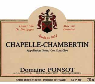 Ponsot Potel Chapelle-Chambertin Domaine Ponsot 2005 (4) one scuffed label 2005 magnums (2) one nicked label 322 above 4 bottles & 2 magnums (1.