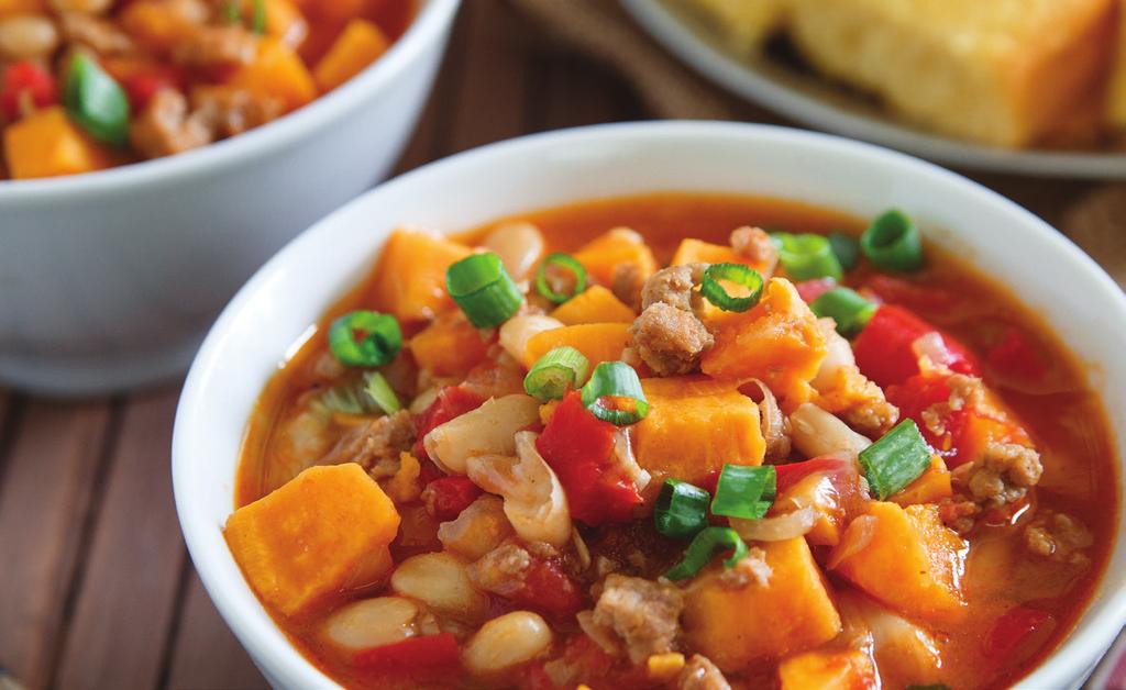 Turkey and Sweet Potato Chili Serves 6. Prep time: 25 minutes active; 55 minutes total.