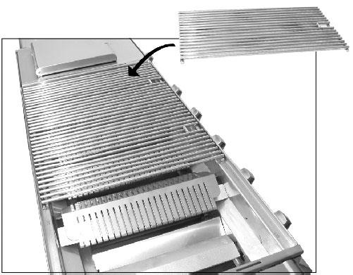 The grates can be fitted to the right hand side of the barbecue frame.